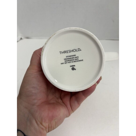 Threshold T Monogram Coffee Mug White, Black, Gold - Picture 3 of 7